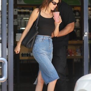 GAP Denim Midi Skirt with Slit